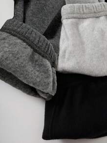 SHEIN Unity 3入組字母圖案保暖襯裡運動褲