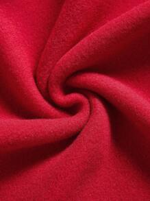 Tween Girl 1pc Solid Thermal Lined Sweatshirt - Red - View 4