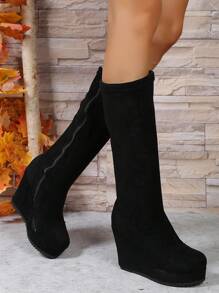 Women's Wedge Boots - Black - View 6