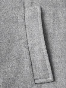 Manfinity VCAY Men Asymmetrical Neck Button Front Overcoat - Grey - View 3