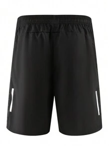 Manfinity Sport Corelite Men Contrast Tape Sports Shorts - Black - View 2