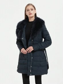 Risissida 女士秋冬外套、羽绒服、冬装、女士冬季服装 - 藍色 - 查看 6