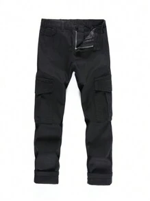 Tween Boys Versatile Personalized School Style Sporty Pocket Denim Pants,Holiday,Summer,Travel - Black - View 1
