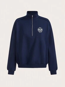 VARSITIE Sports Tennis Basic Outdoors With SWEATSHIRT - Navy Blue - View 3