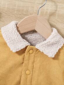 SHEIN Baby Boys' Color Blocking Double-sided Fleece Jacket - Yellow - View 6