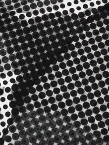 SHEIN ICON Một bờ vai Viền khăn tay Top Cây trồng - Màu xám đen - Xem 4