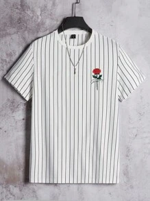 Manfinity RebelGame 男士條紋圖案&印花T恤 - 彩色 - 查看 1