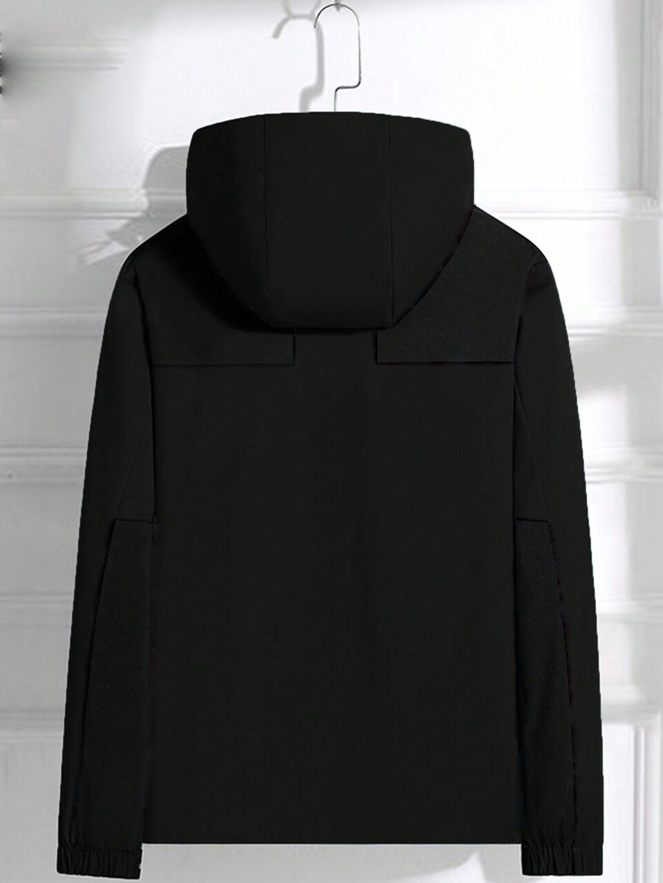 Boyfriend Style Men Letter Graphic Drawstring Hooded Sports Jacket Workout Tops