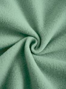 INAWLY Áo nỉ giữ nhiệt có dây rút, cỡ lớn, in họa tiết hoa và khẩu hiệu, lót lông. - Màu xanh Bạc hà - Xem 4