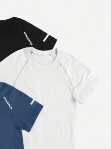 Easithlete 3 bucăți absorb transpirația respirabil Crop sport tee antrenament maiou sală femei tricouri