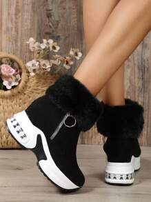 Women's Fashionable Outdoor Sports Style Autumn Winter Warm Boots,Wear With Cardigan