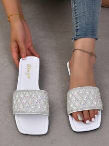 Sandalias Planas Para Mujer - Blanco - Ver 1