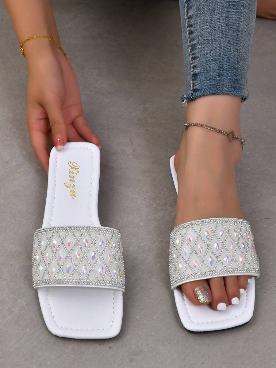 Sandalias Planas Para Mujer - Blanco - Ver 1