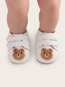 春秋款嬰兒鞋，柔軟透氣防滑鞋，0-1歲嬰兒適用，附魔鬼氈，適合學步使用 - 白色 - 查看 5