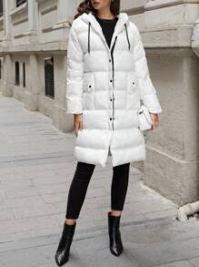 EURMUSE Drawstring Hooded Puffer Coat