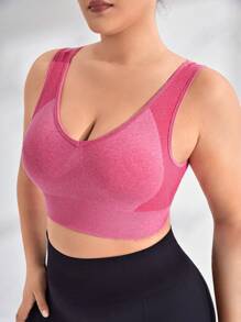Yoga Sxy Plus Solid Sports Bra - Watermelon Pink - View 1