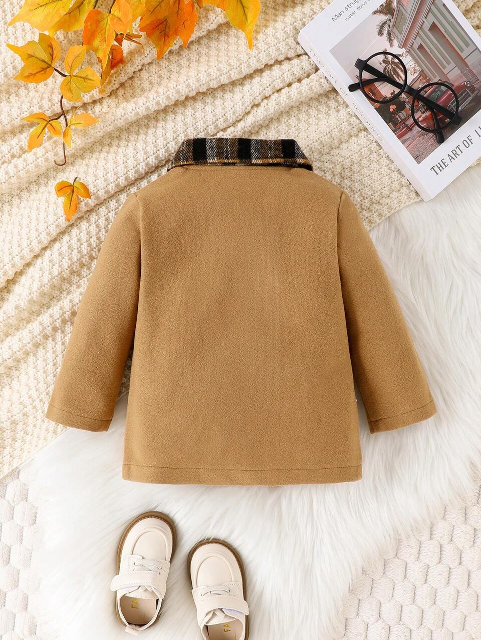 Baby Boy Plaid Double Breasted Overcoat