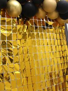 1包 - 金色方格雨絲綢簾 - 金色 - 查看 2