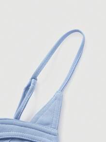 SHEIN MOD Solid Bustier Cami Top - Baby Blue - View 4
