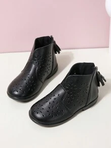 New Arrival Girls' Zippered Boots Black - Black - View 5