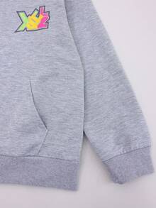 Tween Boy Cartoon Graphic Zip Up Sweatshirt - Grey - View 6