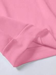 Manfinity Homme Men Letter Graphic Thermal Lined Sweatshirt - Pink - View 5