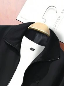 Manfinity Homme Lỏng lẻo phù hợp Nam Dây kéo Áo khoác ( Không có Áo thun ) - màu đen - Xem 5