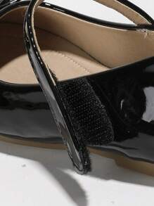 Winter Girls' Princess Style Flat Shoes With Bowknot For Students & Stage Performance - Black - View 6