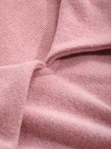 DAZY 纯色短款长袖女式上衣，秋季女装 - 粉色 - 查看 7