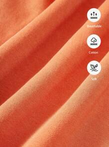 Young Boy Solid Sweatshirt - Orange - View 5