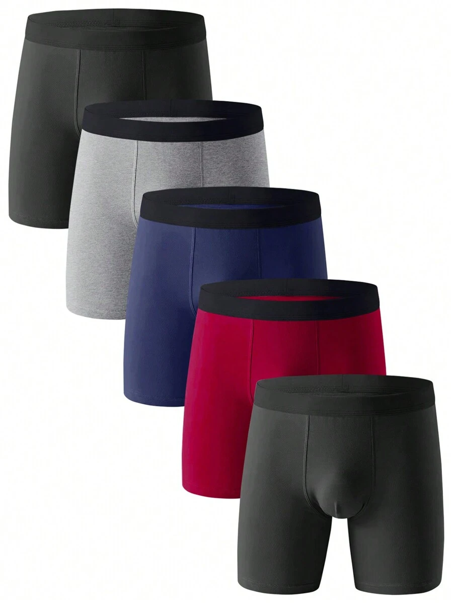 件/套男士內衣平角內褲，附彈性腰帶，吸濕排汗，透氣，柔軟舒適 - 彩色 - 查看 1