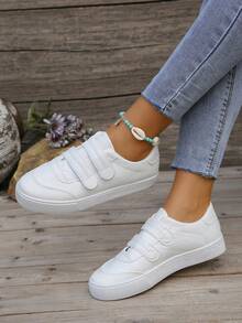 女士經典純色百搭舒適休閒運動鞋 - 黑與白 - 查看 5