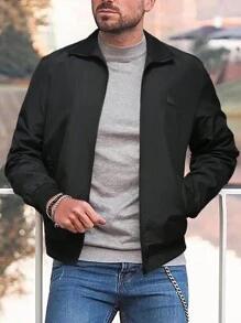 Manfinity Homme Lỏng lẻo phù hợp Nam Dây kéo Áo khoác ( Không có Áo thun ) - màu đen - Xem 3