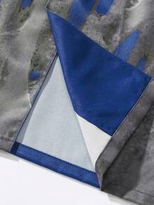 ROMWE MEN Street Life 男士火焰和字母印花襯衫 - 寶藍色 - 查看 6