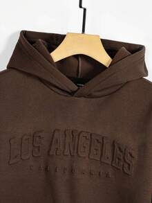 Manfinity RebelGame 1pc Letter Graphic Hoodie & 1pc Sweatpants - Brown - View 5