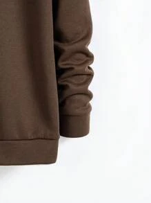 Manfinity RebelGame 1pc Letter Graphic Hoodie & 1pc Sweatpants - Brown - View 4
