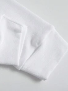 2pcs/Set Baby Boy Snug Fit Solid Color T-Shirt And Pants White Pajamas For Autumn - White - View 5