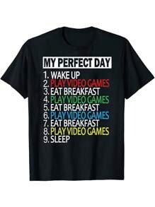 Men Slogan Graphic Tee - Black - View 1