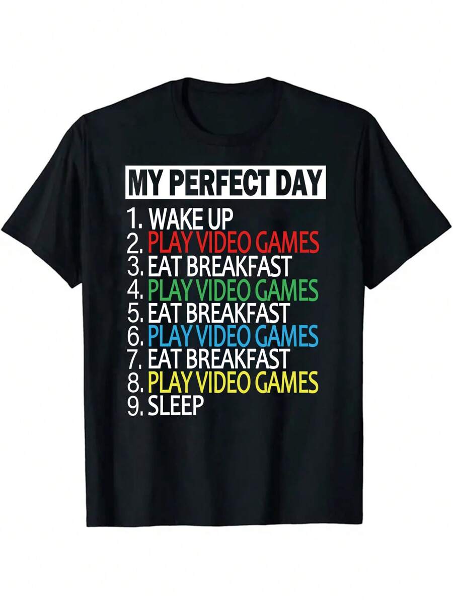 Men Slogan Graphic Tee - Black - View 1