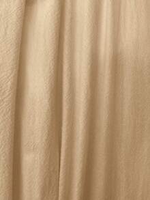 SHEIN Frenchy Solid Knot Side Wrap Skirt - Khaki - View 7