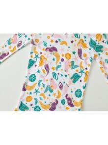 少女美人魚下擺睡衣套裝 - 彩色 - 查看 4