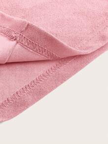 SHEIN LUNE Plus Solid Belted Flare Leg Pants - Coral Pink - View 4