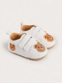 春秋款嬰兒鞋，柔軟透氣防滑鞋，0-1歲嬰兒適用，附魔鬼氈，適合學步使用 - 白色 - 查看 1