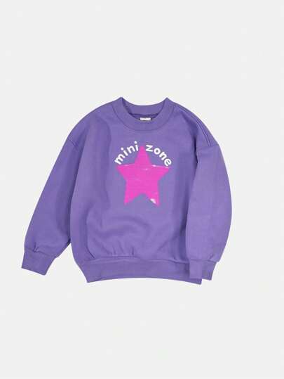 minizone Ragazzine Pullover con grafica slogan & stella paillettes
