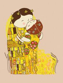 Wotto Plus Figure Graphic Drop Shoulder Tee - Apricot - View 2