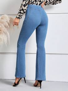 SHEIN LUNE 牛仔喇叭褲 - 中等水洗藍 - 查看 2