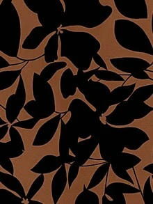 SHEIN LUNE Allover Leaf Print Notched Neckline Blouse - Rust Brown - View 4