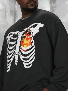 Manfinity VCAY Men Plus Skull Print Sweatshirt & Sweatpants