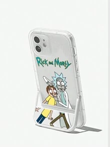 Rick and Morty | ROMWE 1入組口號漫畫圖形清新硅膠手機殼，適用於 iPhone 手機