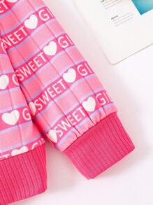 Baby Girl Heart & Letter Graphic Jacket & Dress - Hot Pink - View 3